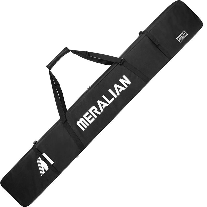 MERALIAN Padded Ski Bag,Waterproof Full Padded Single Ski Travel Bag with Adjustable Shoulder Strap. (BLACK, 185CM) - Image 1